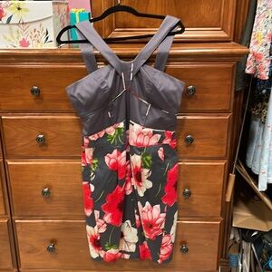 Anthropology adorable floral summer dress like new with side pockets lined.